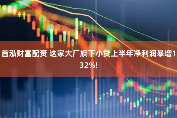 首泓财富配资 这家大厂旗下小贷上半年净利润暴增132%!
